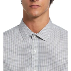 Plum Mini Check Print Dress Shirt