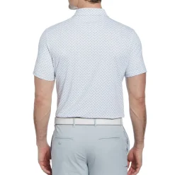 Retro Geo Print Golf Polo