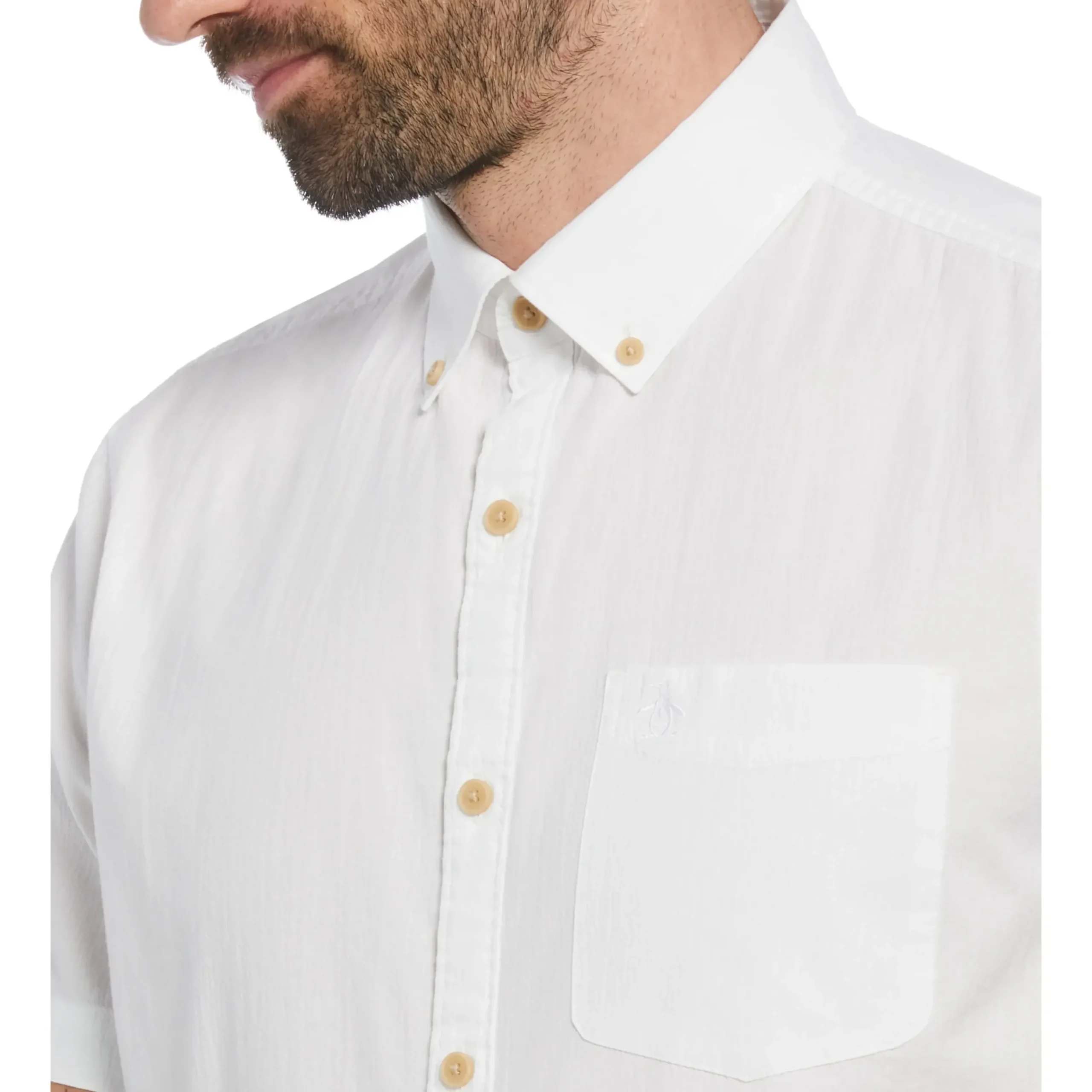 Seersucker Crinkle Yarn Solid Shirt