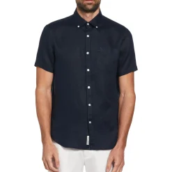 Short Sleeve Washed Linen Shirt