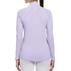 Solid Long Sleeve Tennis Shirt with Sun Protection