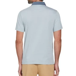 Stripe Chambray Collar Polo