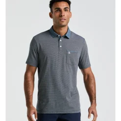Stripe Chambray Collar Polo