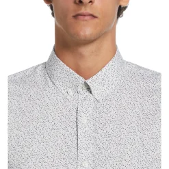 Tangerine Micro Floral Dress Shirt