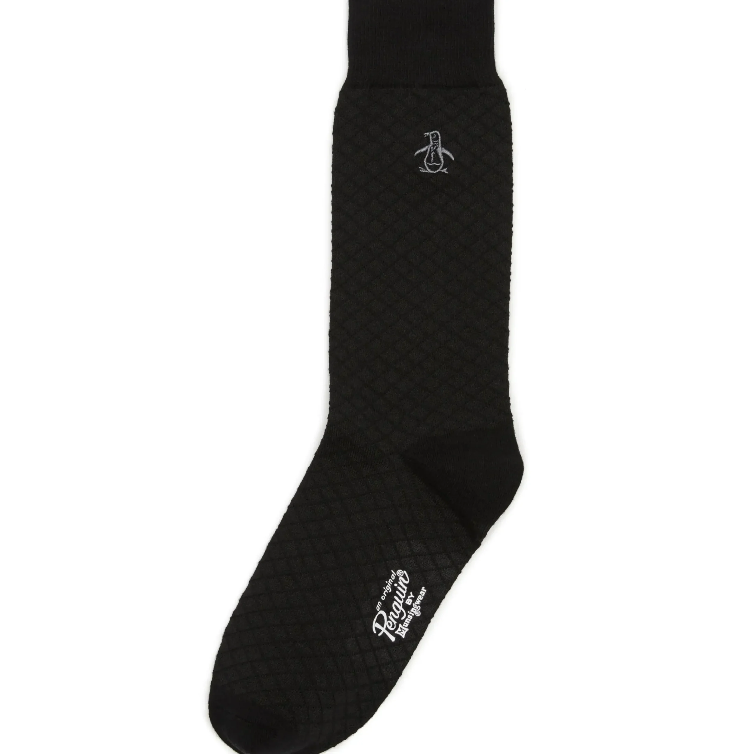 Texture Knit Solid Diamond Dress Sock