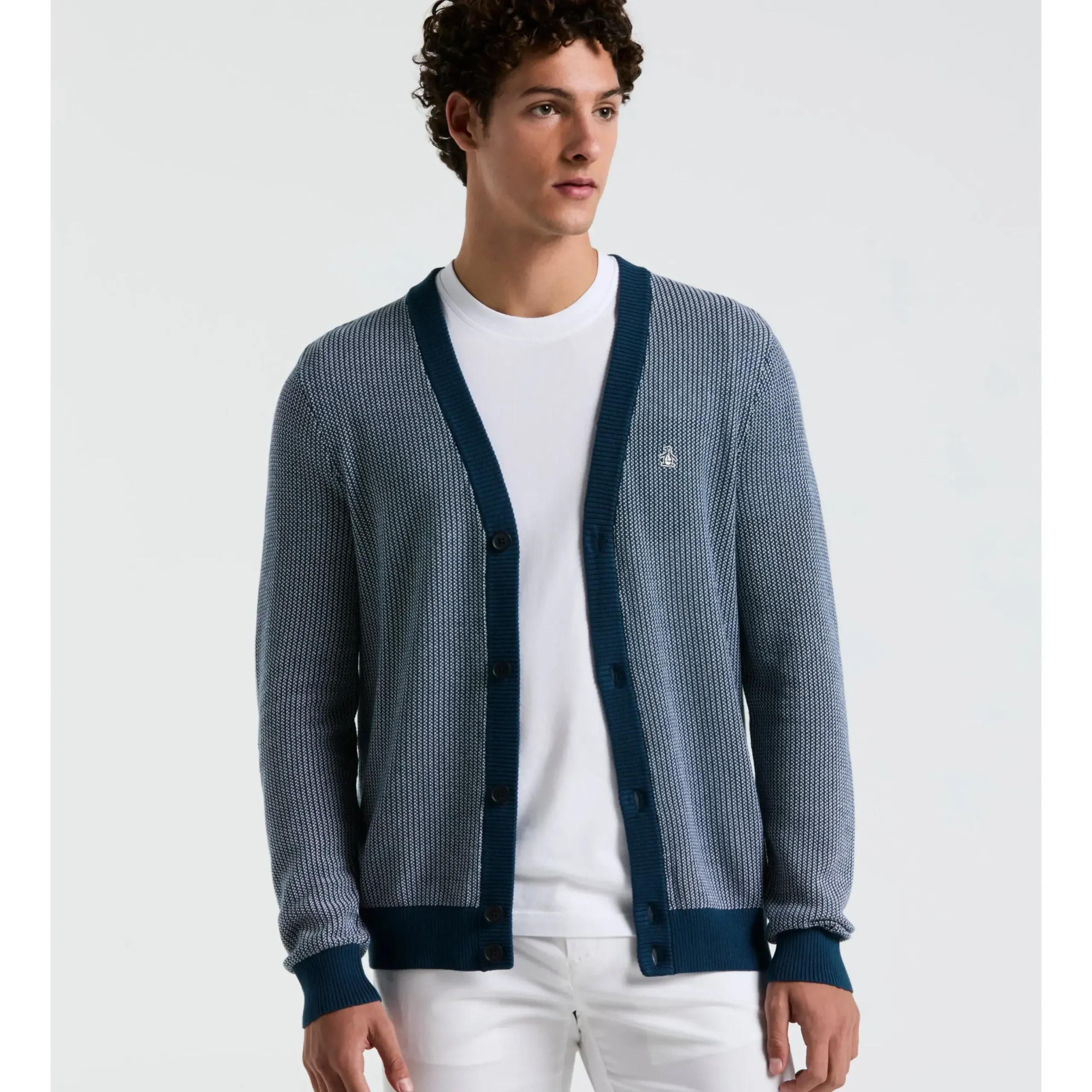 Tuck Stitch Cardigan Sweater