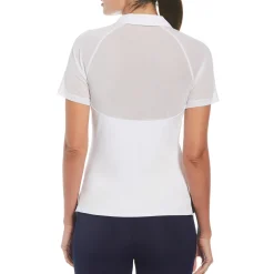 V-Neck Short Sleeve Golf Polo Shirt with Contrast Piping