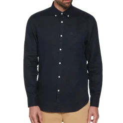 Washed Linen Shirt - Dark Sapphire Blue