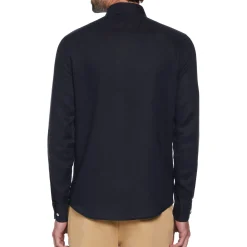Washed Linen Shirt - Dark Sapphire Blue