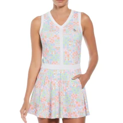 Women's Checkerboard Print Flounce Tennis Dress