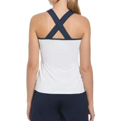 Women's Color Block Quarter Zip Tennis Tank Top