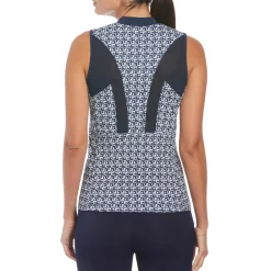 Women's Geometric Print Sleeveless Golf Polo