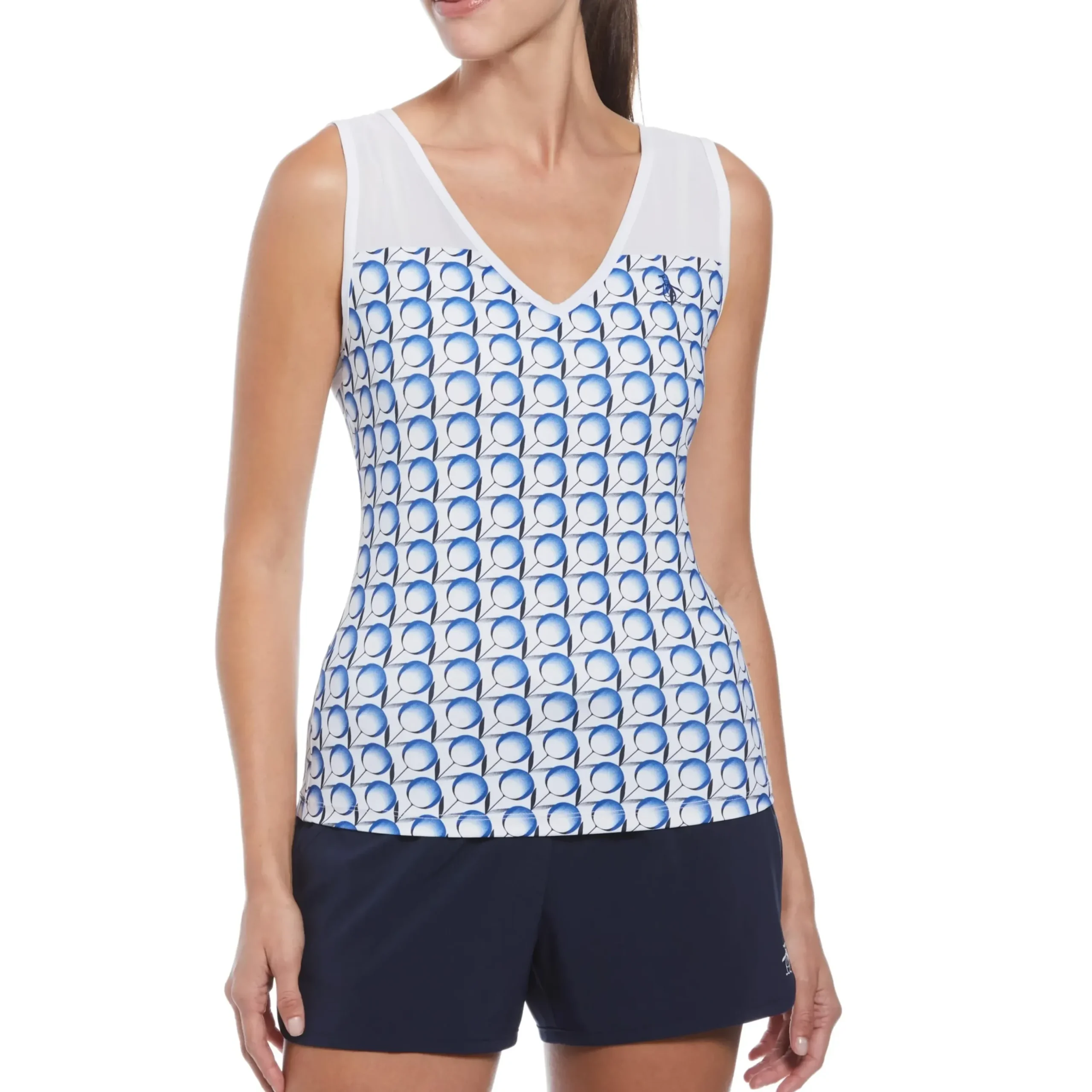 Women's Tennis Print V-Neck Tank Top