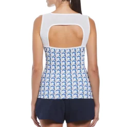 Women's Tennis Print V-Neck Tank Top