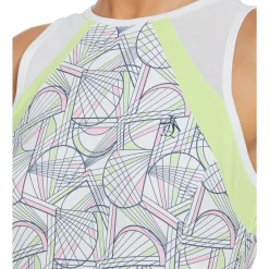 Women's Tennis Racket Print Mesh Block Tank Top