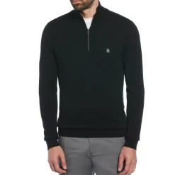 1/4 Zip Cotton Jersey Sweater