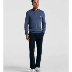 1/4 Zip Cotton Jersey Sweater